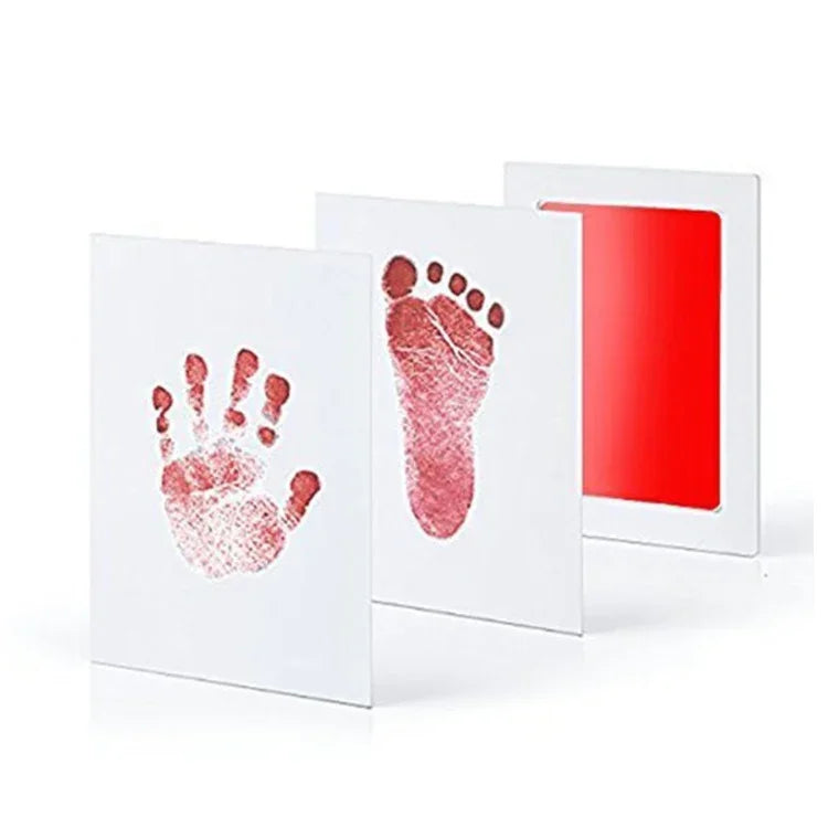 Baby Footprints Handprint Non-toxic Safe No Touch Skin Inkless Ink Pads Kits for 0-10 Months Newborn Pet Dog Footprint Souvenir