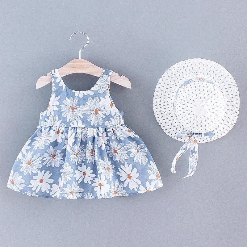 Girls Floral Princess Dress - Summer Bow Dress (0-3 Years) - MamaNest