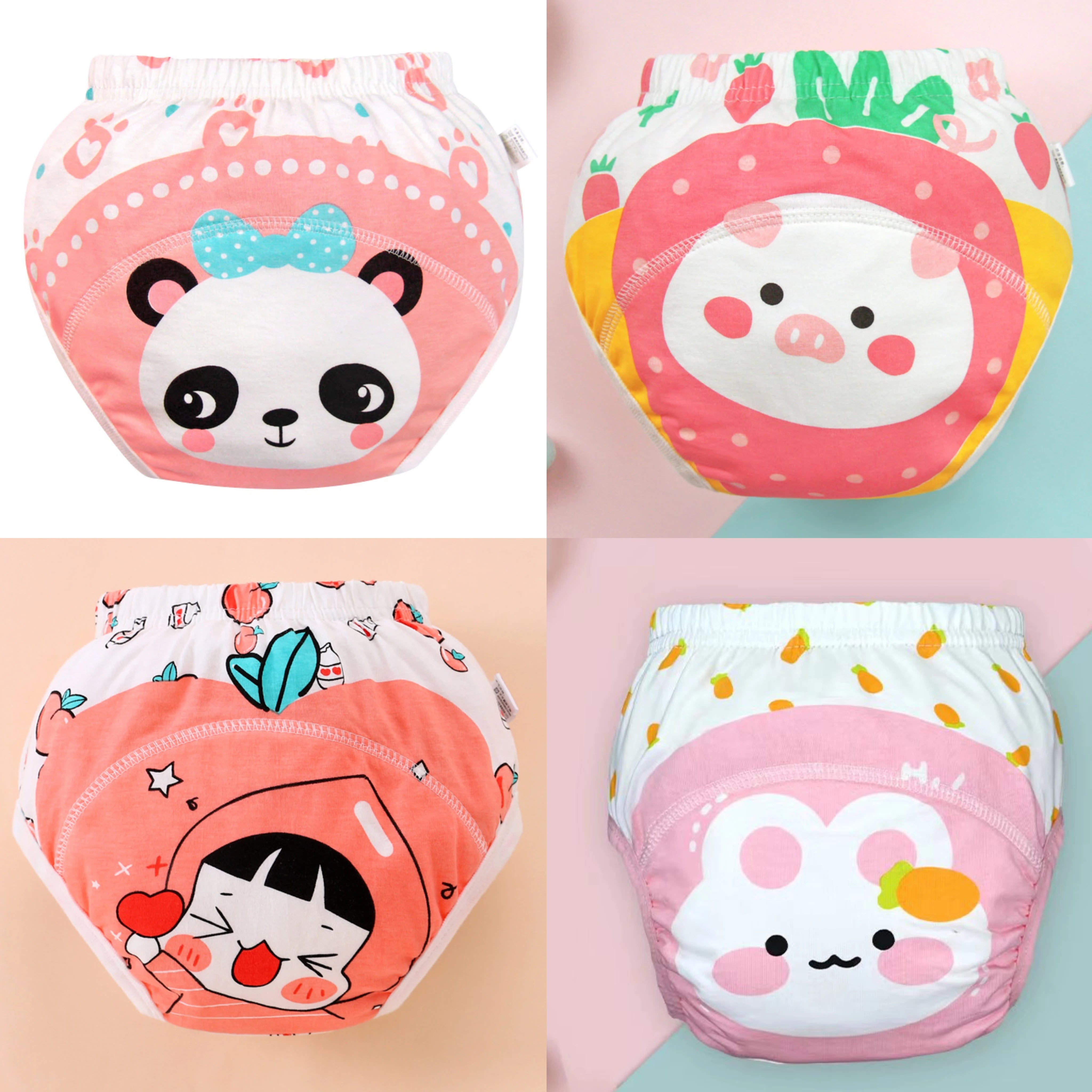 4PCS Baby Waterproof Diapers Pee Shorts Underwears Reusable Soft Ecological Cotton Toddler Potty Training Pants For Boys Girls - MamaNest