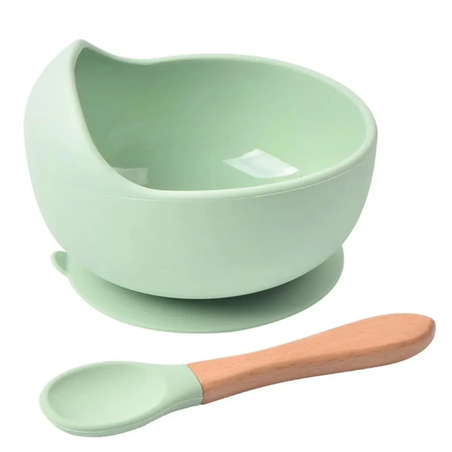 Silicone Baby Feeding Bowl with Spoon - Spill-Proof Suction Base - MamaNest