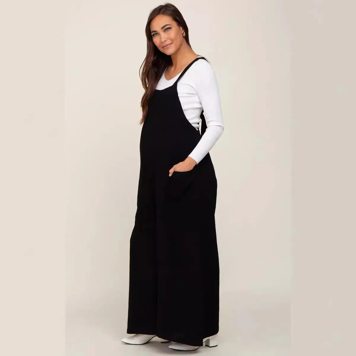 Maternity Wide Leg Pants - Belted Spring Summer Trousers - MamaNest