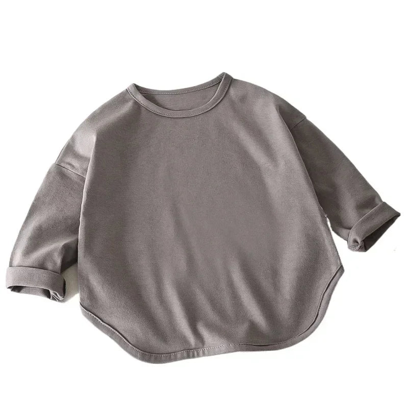 Baby Long Sleeve T-Shirt - Pure Cotton Basic Tee (Boys & Girls) - MamaNest
