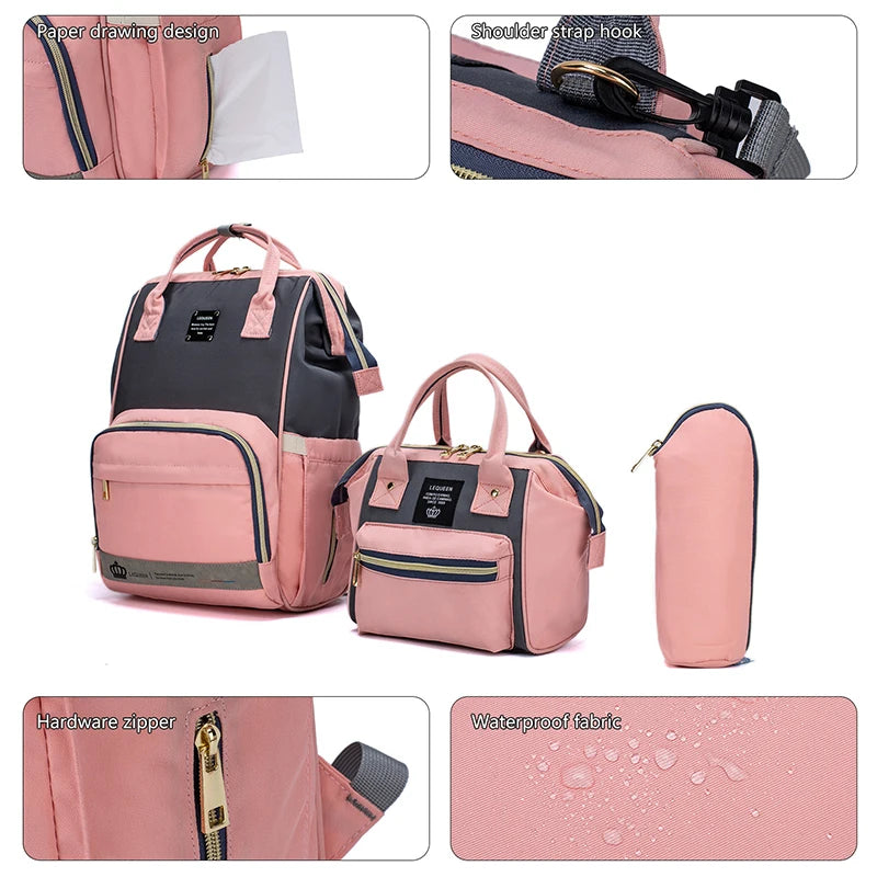 5 Piece Diaper Bag Set - Complete Nappy Bag System - MamaNest