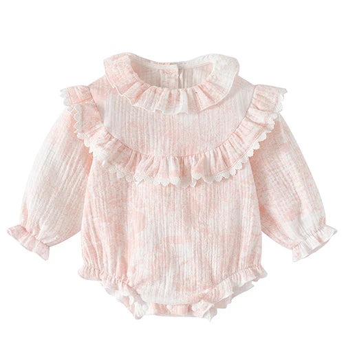 Baby Girl Romper Set - Korean Style Cotton Print with Hat 0-24M - MamaNest