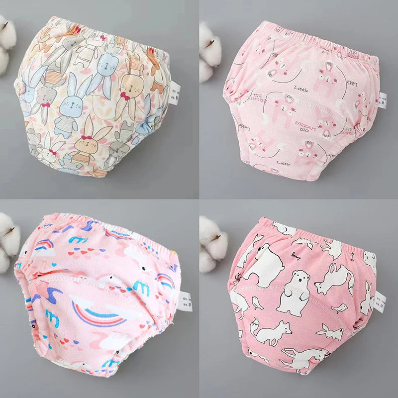 4PCS Baby Waterproof Diapers Pee Shorts Underwears Reusable Soft Ecological Cotton Toddler Potty Training Pants For Boys Girls - MamaNest