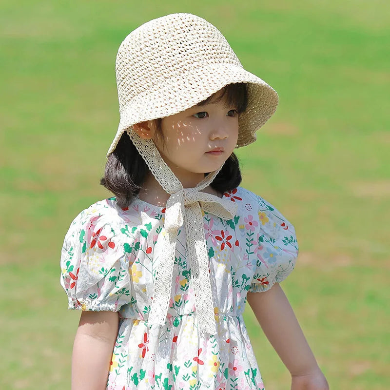 Summer Children’s Lace Straw Hat - MamaNest