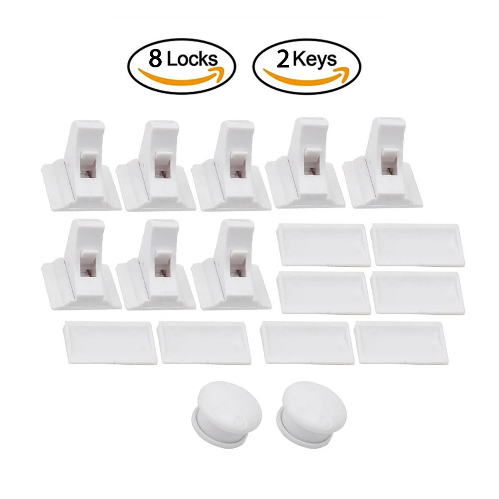 Magnetic Child Safety Locks - Cabinet & Drawer Latches (4-20 Pack) - MamaNest