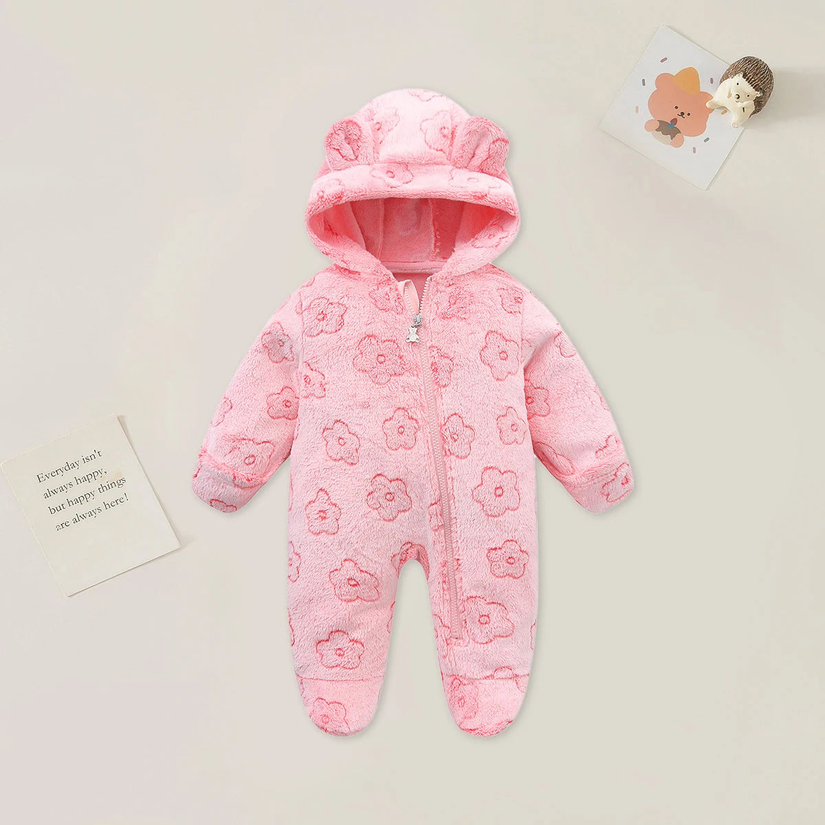 Newborn Flannel Romper - Soft Cartoon Baby Jumpsuit for Autumn Winter - MamaNest