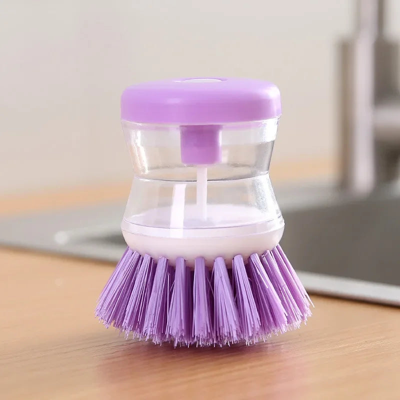 Dish Brush with Soap Dispenser - Press to Dispense Kitchen Cleaning Brush - MamaNest