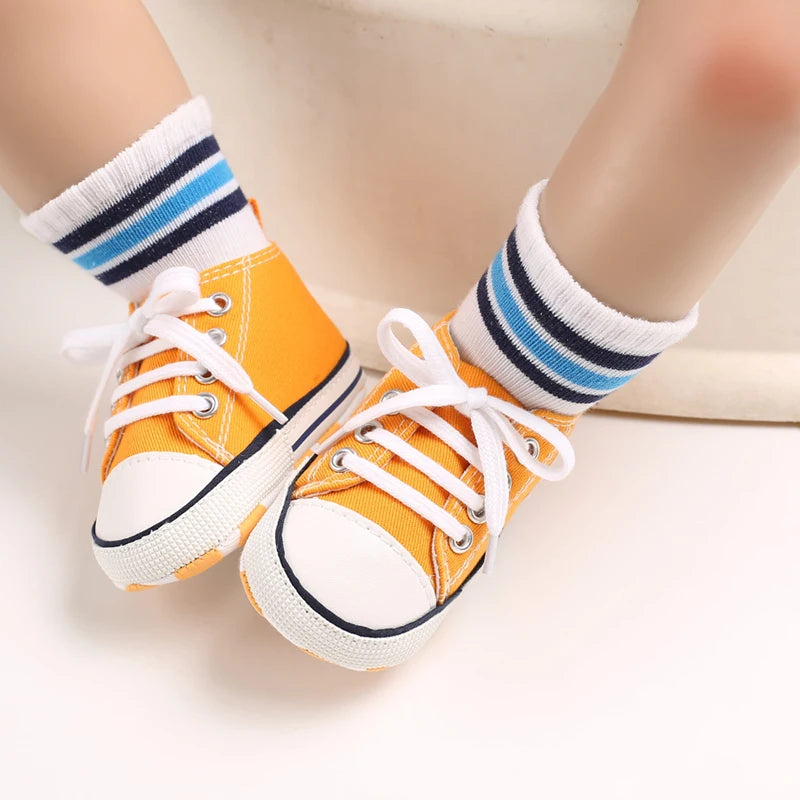 Baby Canvas Sneakers - Anti-Slip First Walker Shoes - MamaNest