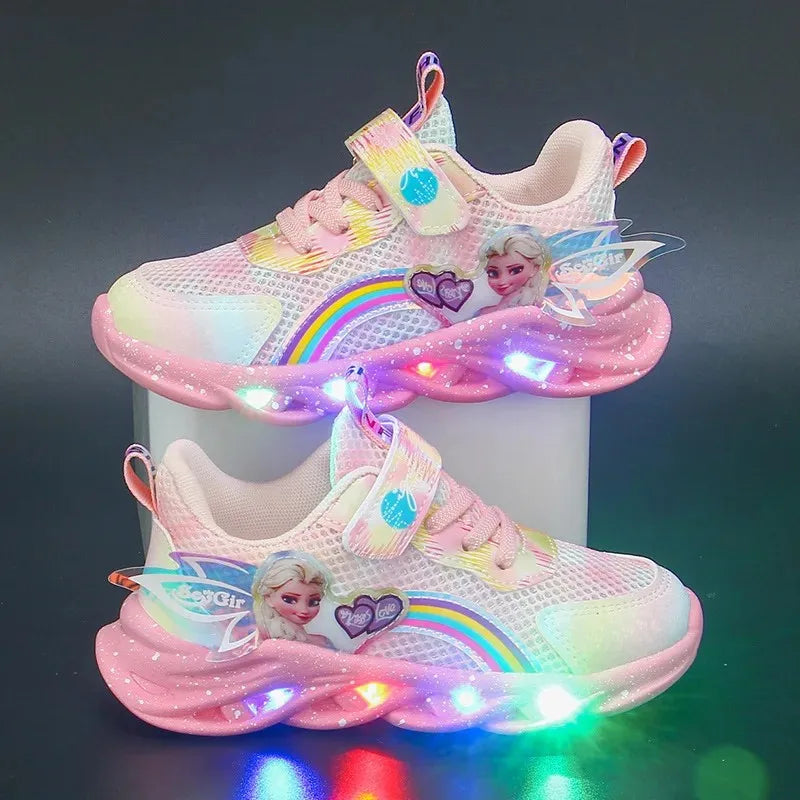 Girls LED Light-Up Sneakers - Disney Princess Shoes - MamaNest