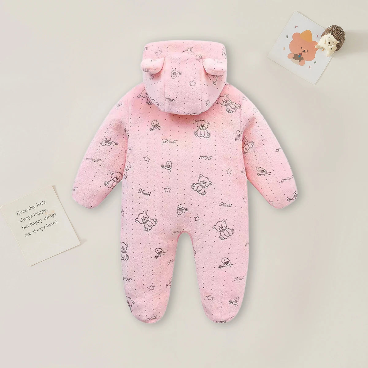 Newborn Flannel Romper - Soft Cartoon Baby Jumpsuit for Autumn Winter - MamaNest