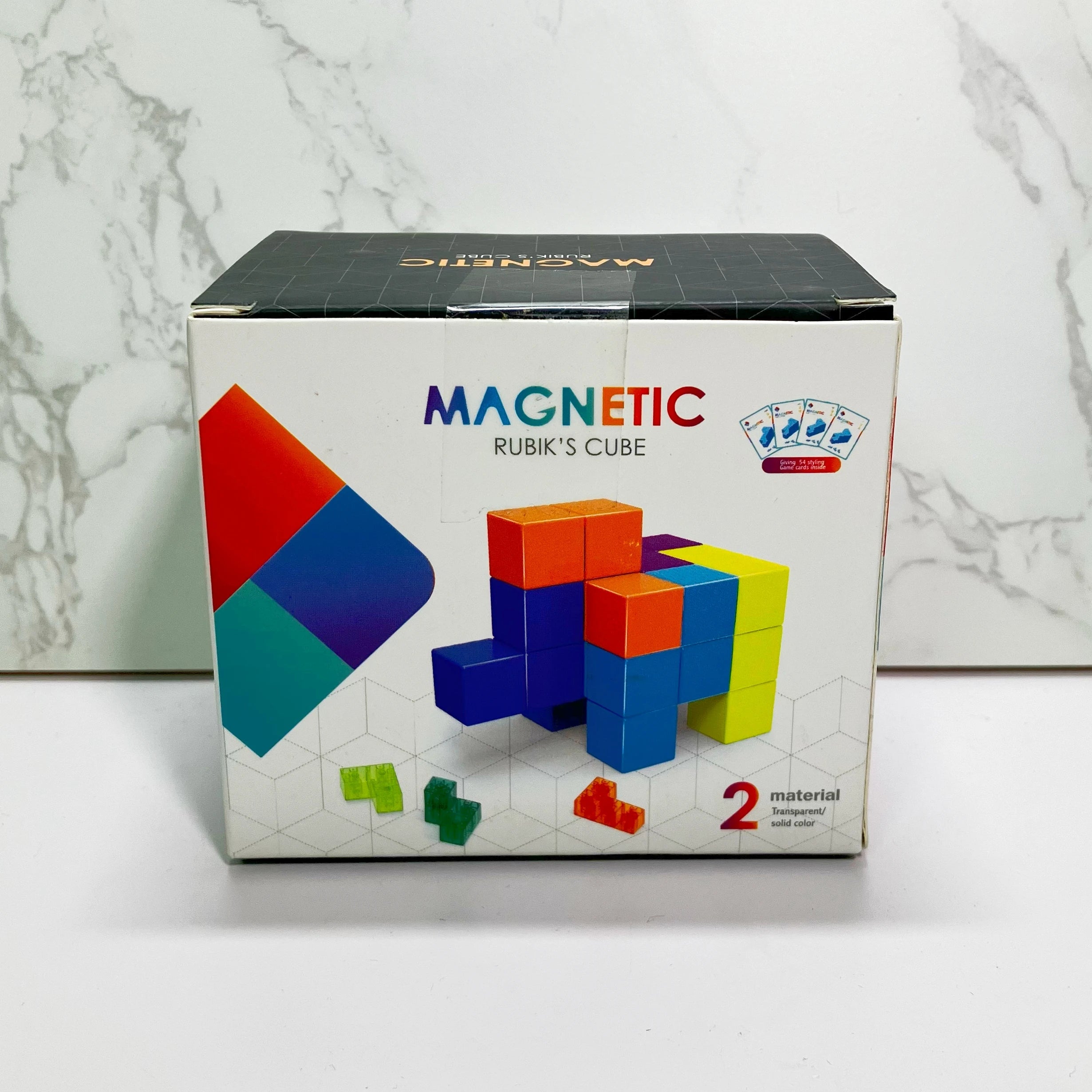 Magnetic Cube Building Blocks - 3D Puzzle Set with 54 Guide Cards - MamaNest