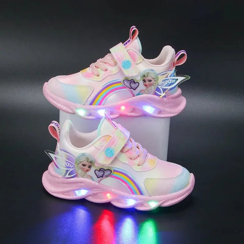Girls LED Light-Up Sneakers - Disney Princess Shoes - MamaNest