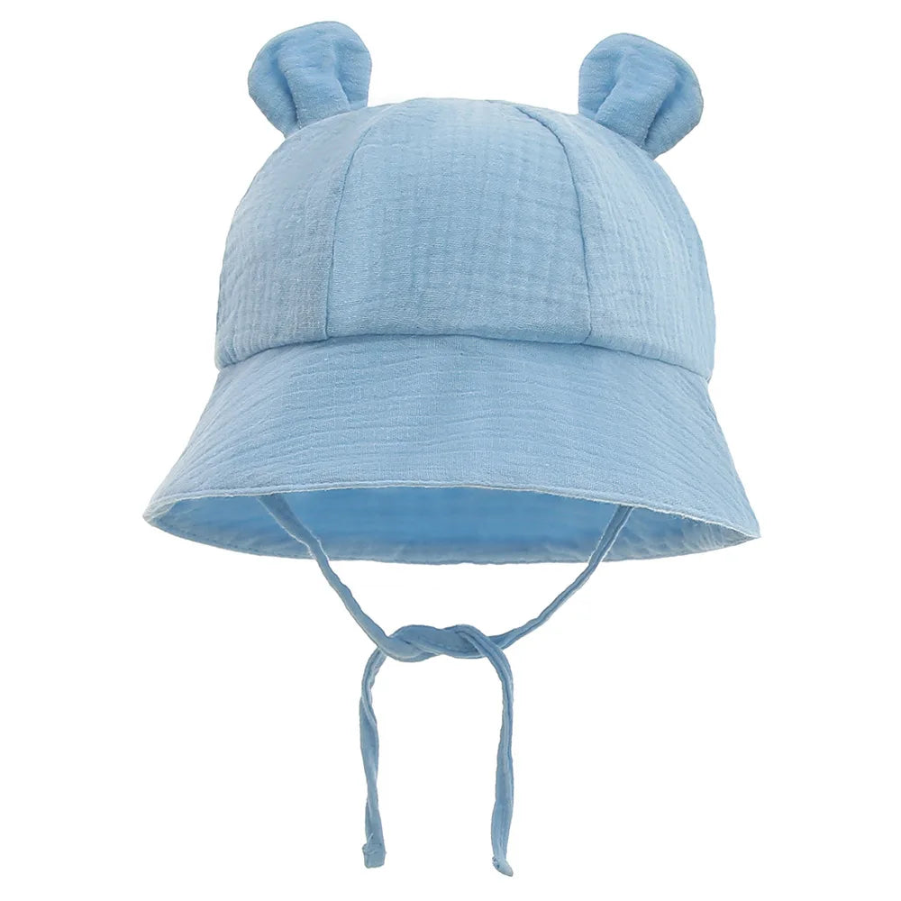 Muslin Baby Sun Hat - Breathable Cotton Summer Cap (3-12 Months) - MamaNest