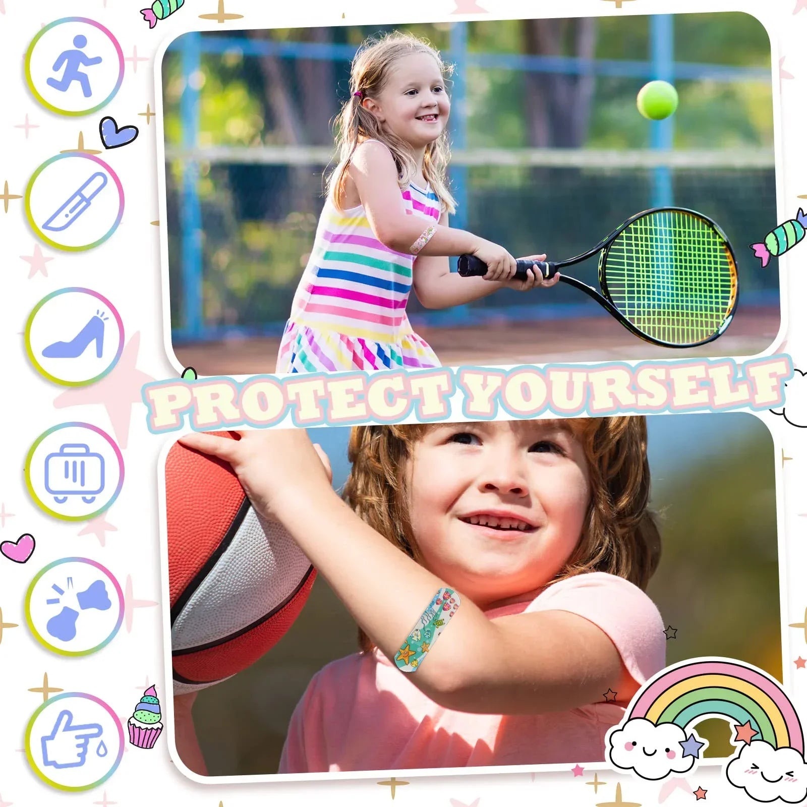 Kids Cartoon Bandages 100-Pack - Waterproof Adhesive Strips - MamaNest