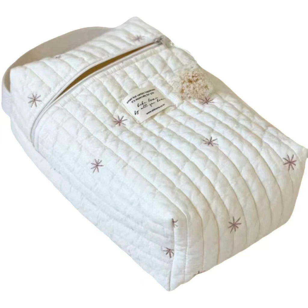 Stroller Organiser Bag - Quilted Nappy Caddy with Pockets
