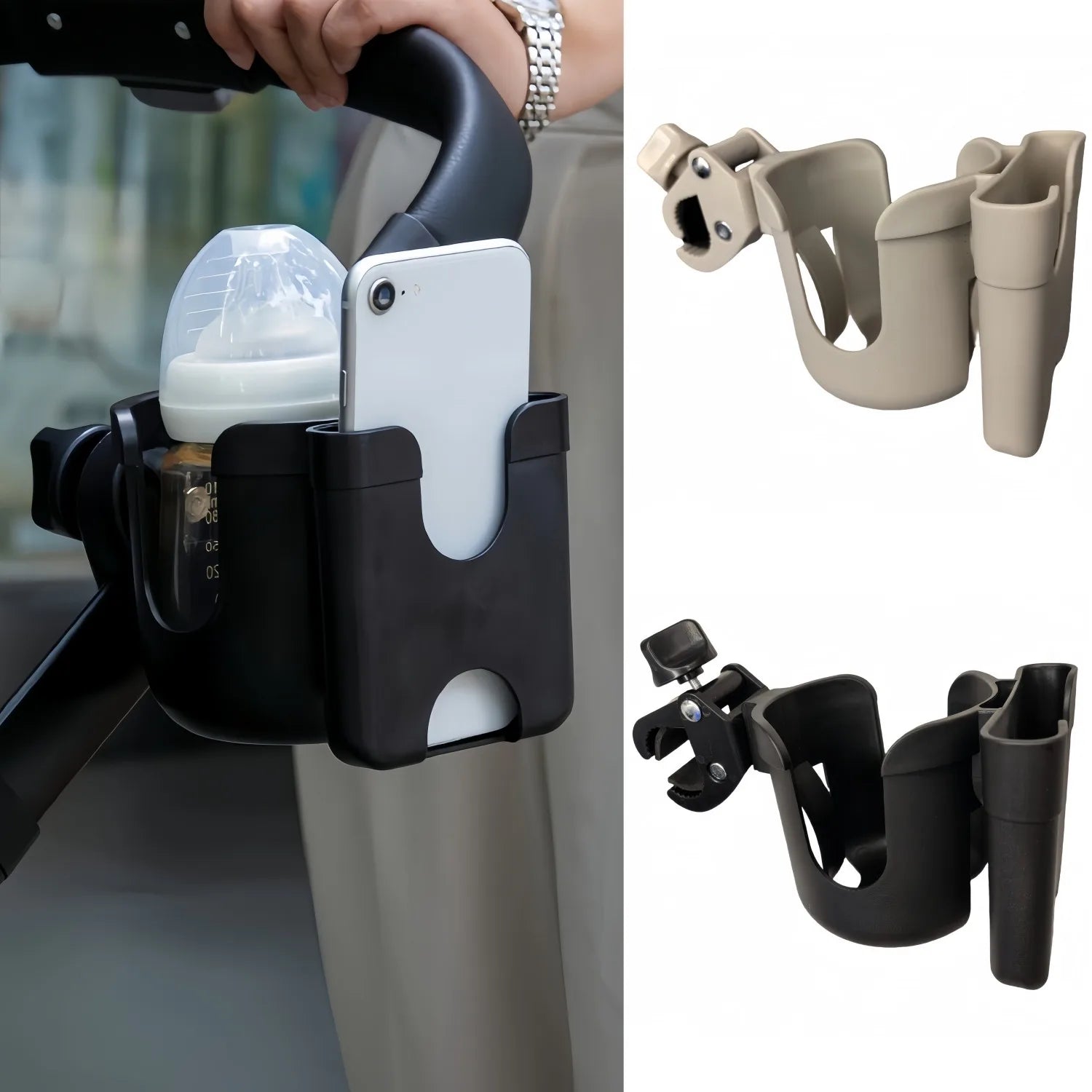 Stroller Cup Holder - Universal Pram Bottle & Phone Holder - MamaNest
