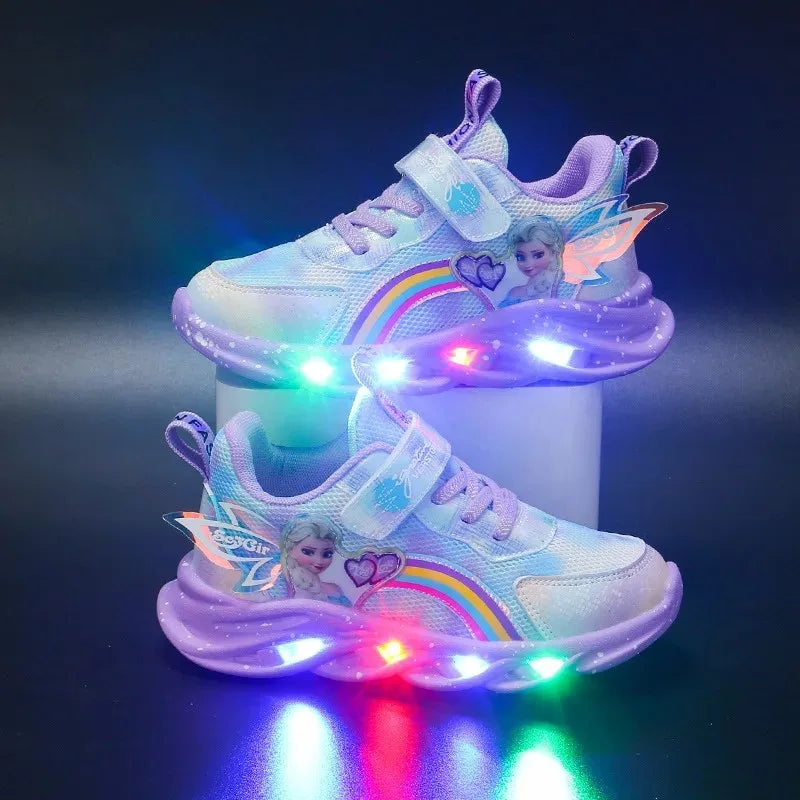 Girls LED Light-Up Sneakers - Disney Princess Shoes - MamaNest