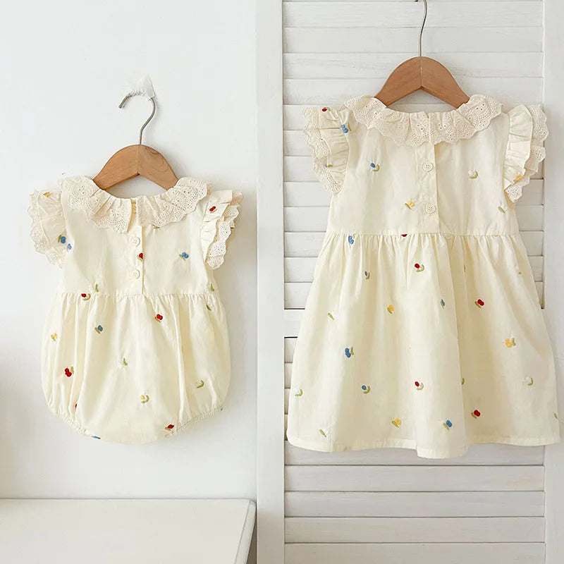 Summer Princess Dress for Girls - Cotton Embroidery Dress - MamaNest