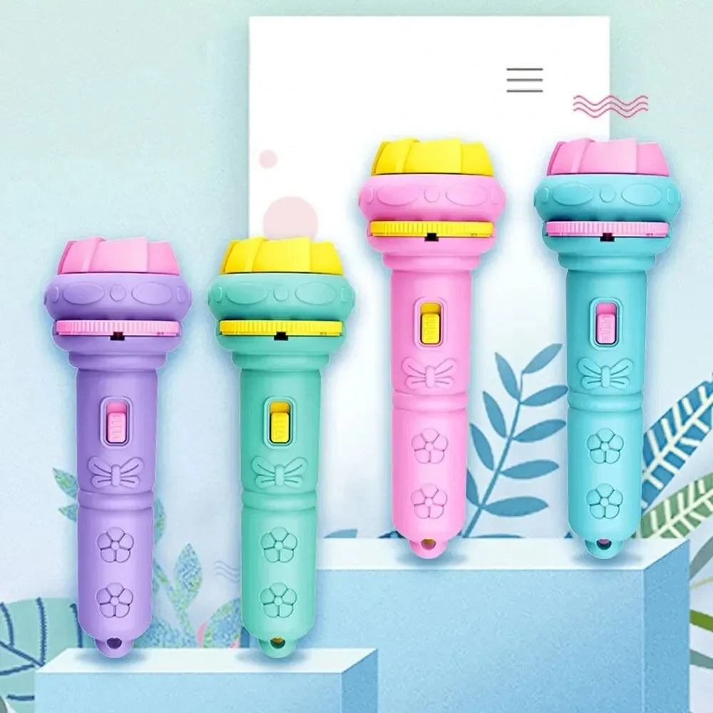10Pcs Cartoon Projector Flashlight Cards, Creative Kids Flashlight Toy Projector for Children, Bedtime Story Toy for Babies
