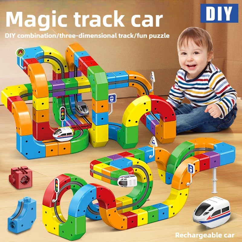 Magic Track Train Set - Electric Building Blocks Educational Toy - MamaNest