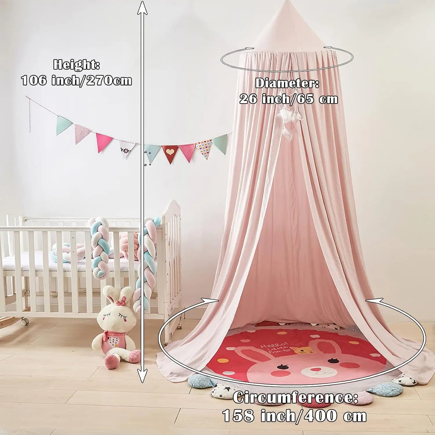 Kids Bed Canopy Mosquito Net - Round Hanging Play Tent - MamaNest