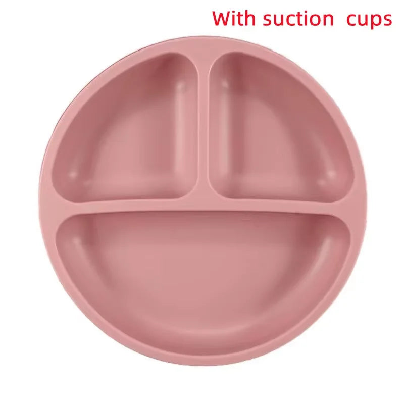 Baby Suction Plate - Silicone Divided Plate with Strong Suction Base - MamaNest