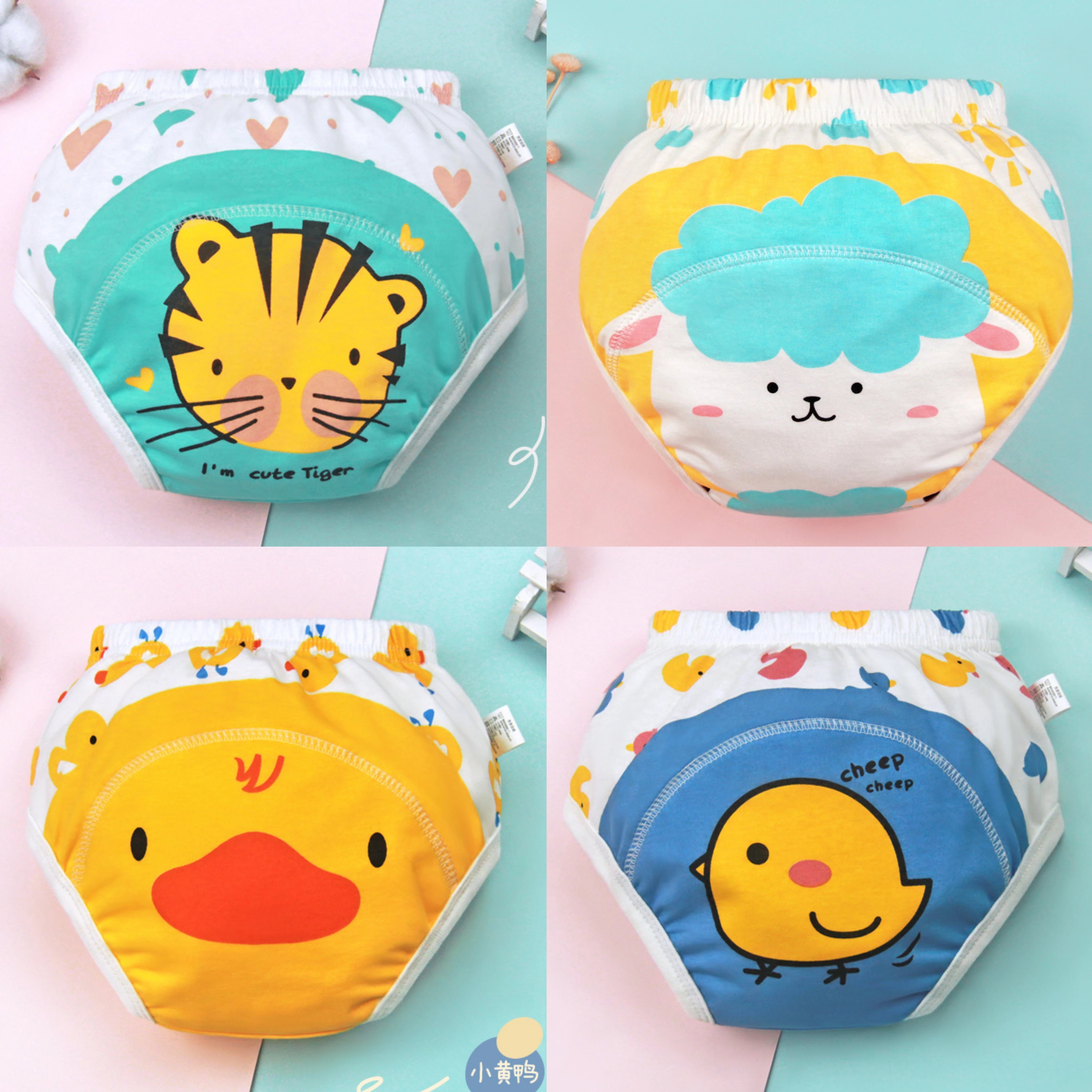 4PCS Baby Waterproof Diapers Pee Shorts Underwears Reusable Soft Ecological Cotton Toddler Potty Training Pants For Boys Girls - MamaNest