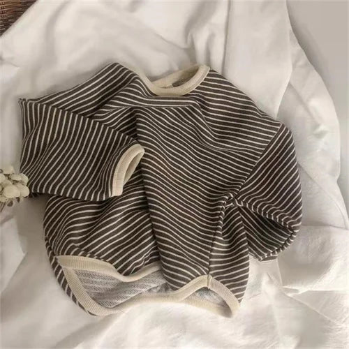 Kids Cotton Long Sleeve T-Shirt - Striped Casual Tee (1-8 Years) - MamaNest