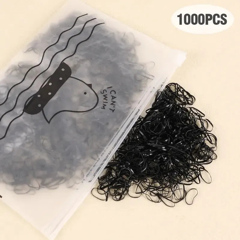 Disposable Hair Bands 1000-Pack - Elastic Rubber Ties for Girls - MamaNest