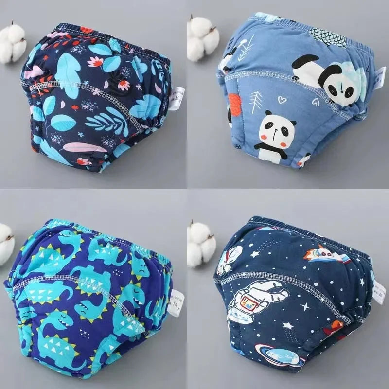 4PCS Baby Waterproof Diapers Pee Shorts Underwears Reusable Soft Ecological Cotton Toddler Potty Training Pants For Boys Girls - MamaNest
