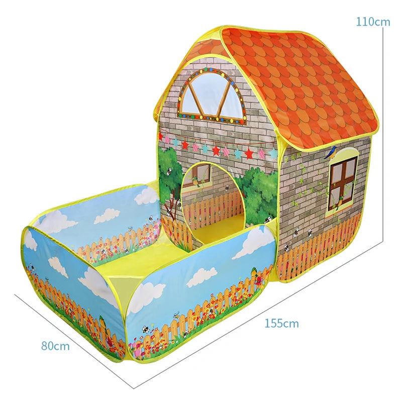 Kids Pop-Up Play Tent with Tunnel - 3-in-1 Playhouse - MamaNest