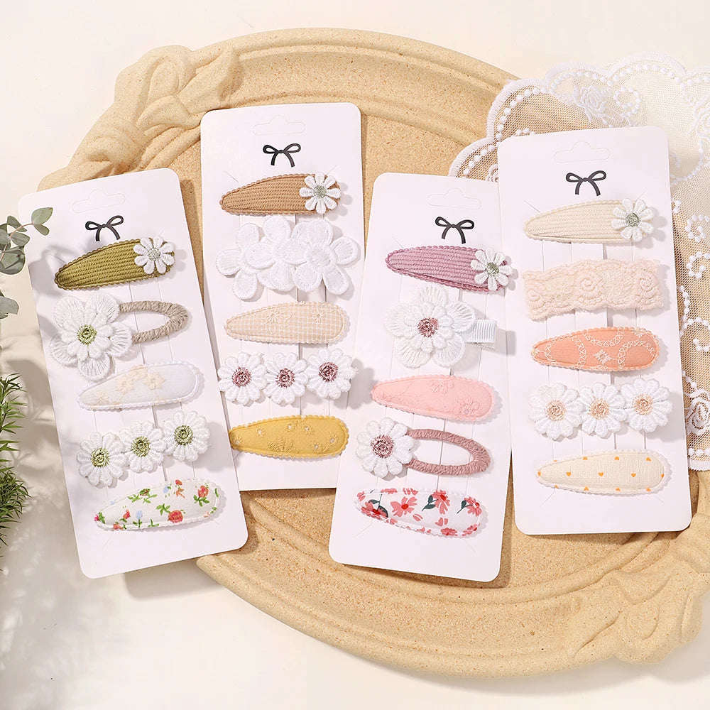 Baby Girl Hair Clips 5-Pack - Mini Bow & Floral Clips