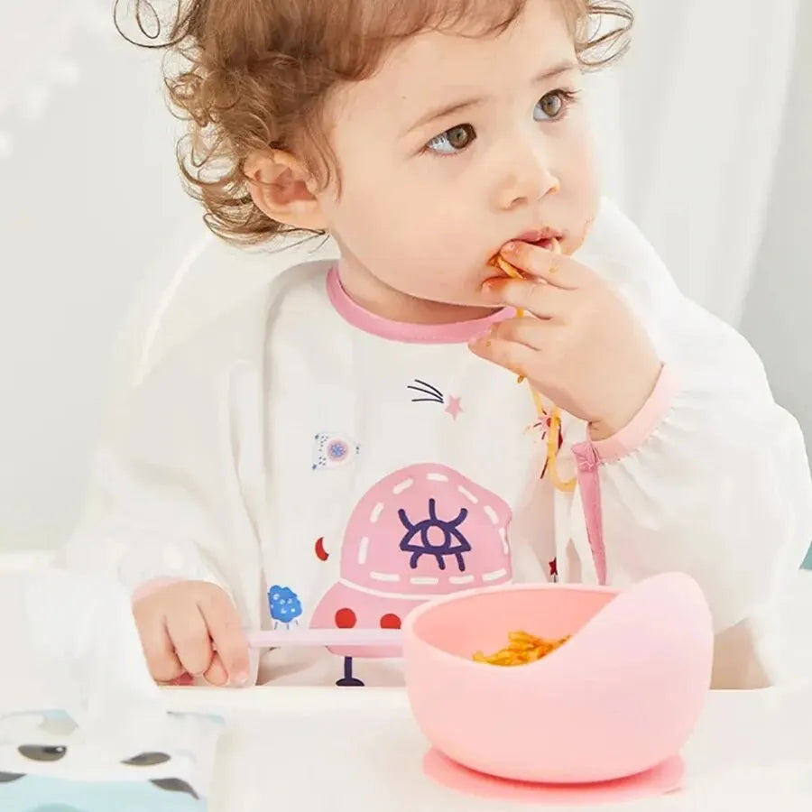Silicone Baby Feeding Bowl with Spoon - Spill-Proof Suction Base - MamaNest