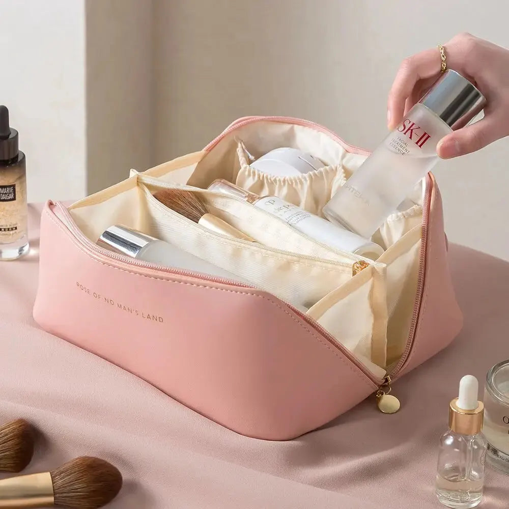 Women Luxury Makeup Organizer Bag Cosmetic Toiletry Kit Case Toiletry Pouch with Zip Lady Storage Box for Cosmetics Toiletries