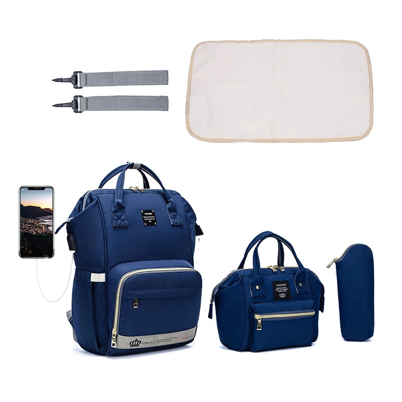 5 Piece Diaper Bag Set - Complete Nappy Bag System - MamaNest