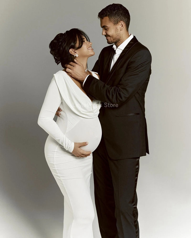 One Shoulder Maternity Dress - Bodycon Photography & Party Dress - MamaNest