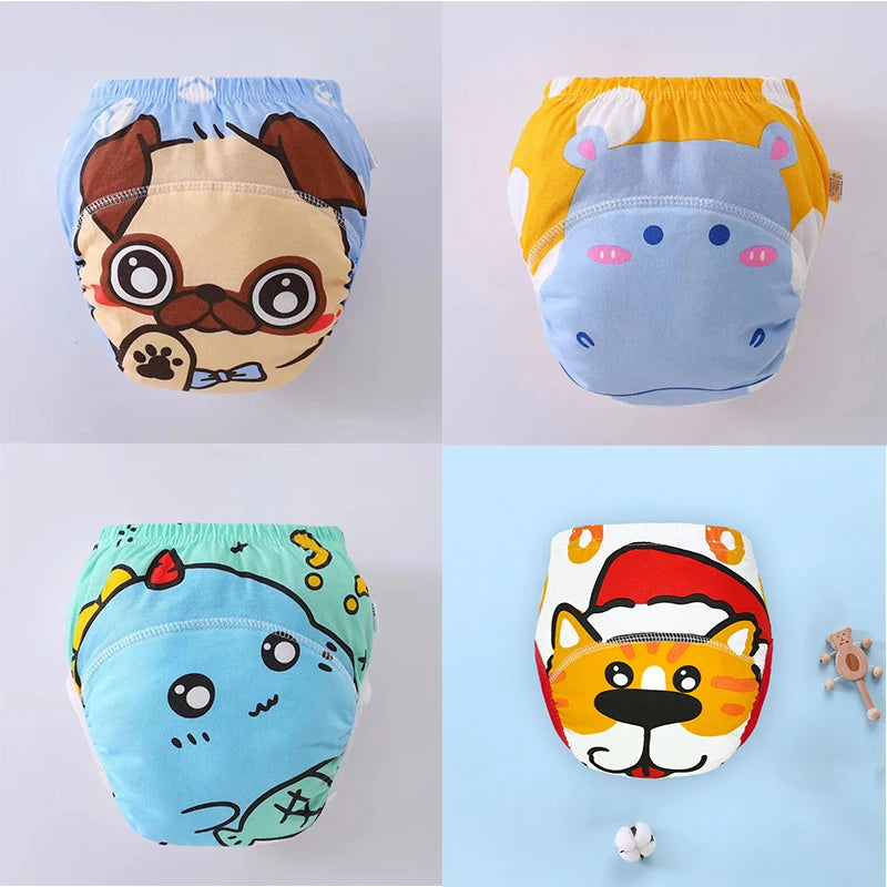 4PCS Baby Waterproof Diapers Pee Shorts Underwears Reusable Soft Ecological Cotton Toddler Potty Training Pants For Boys Girls - MamaNest