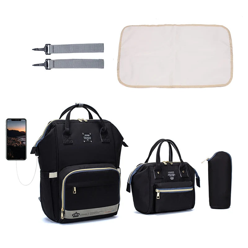 5 Piece Diaper Bag Set - Complete Nappy Bag System - MamaNest