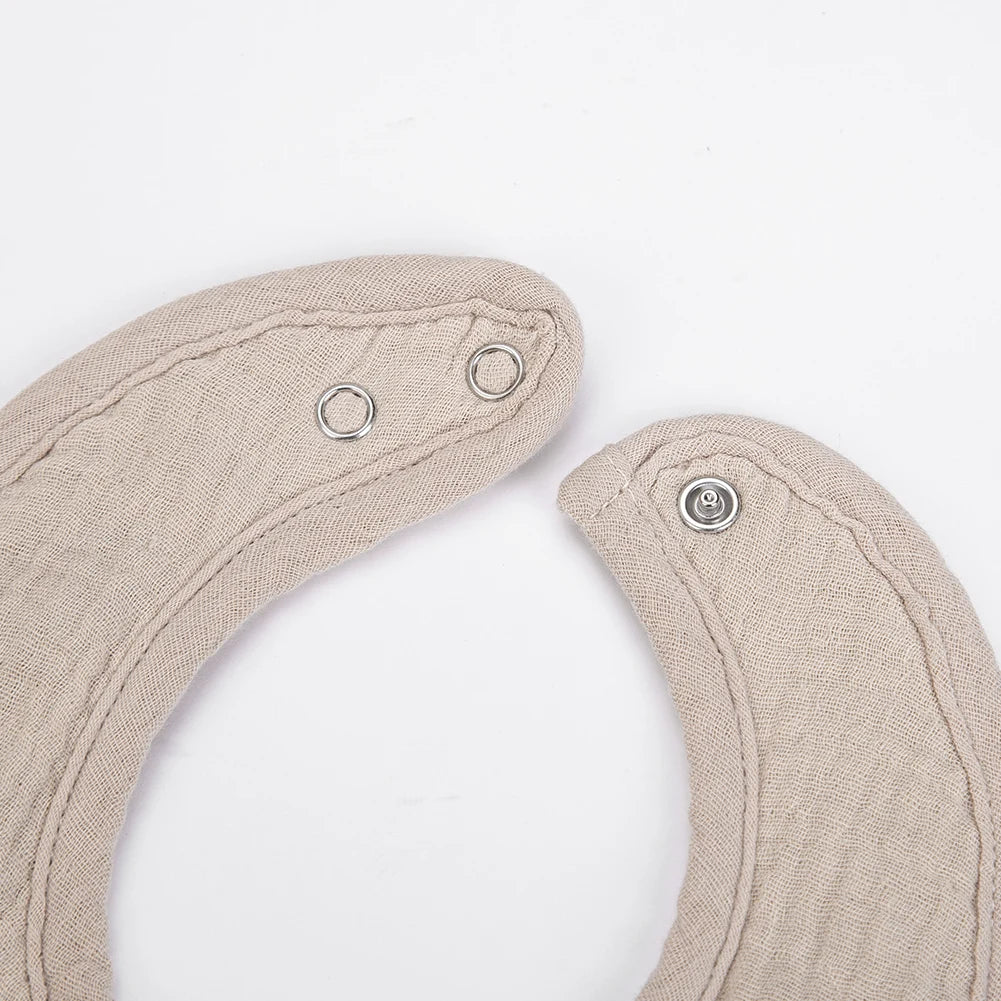 Cute Bear Baby Bibs - Muslin Cotton Feeding Bib with Absorbent Pockets - MamaNest