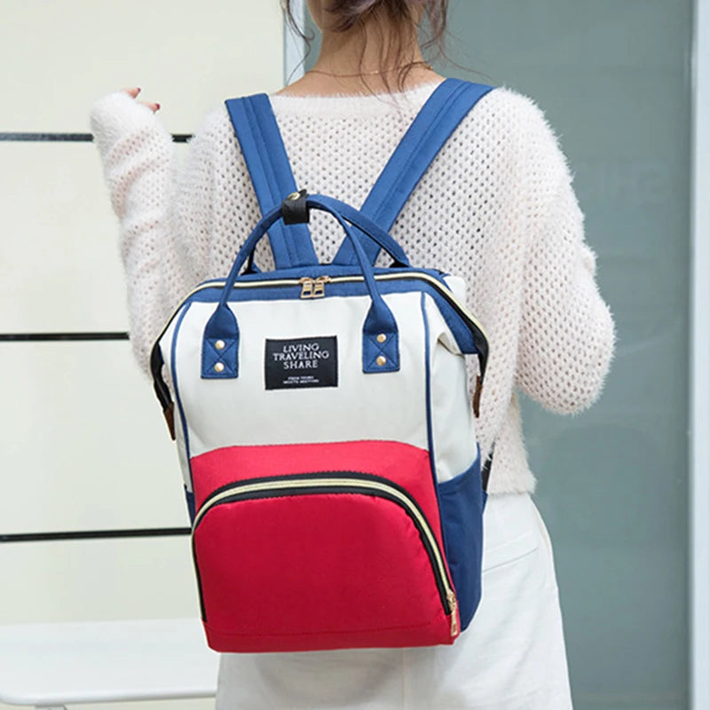 Large Canvas Nappy Bag with Insulated Bottle Holder - Mum Bag - MamaNest
