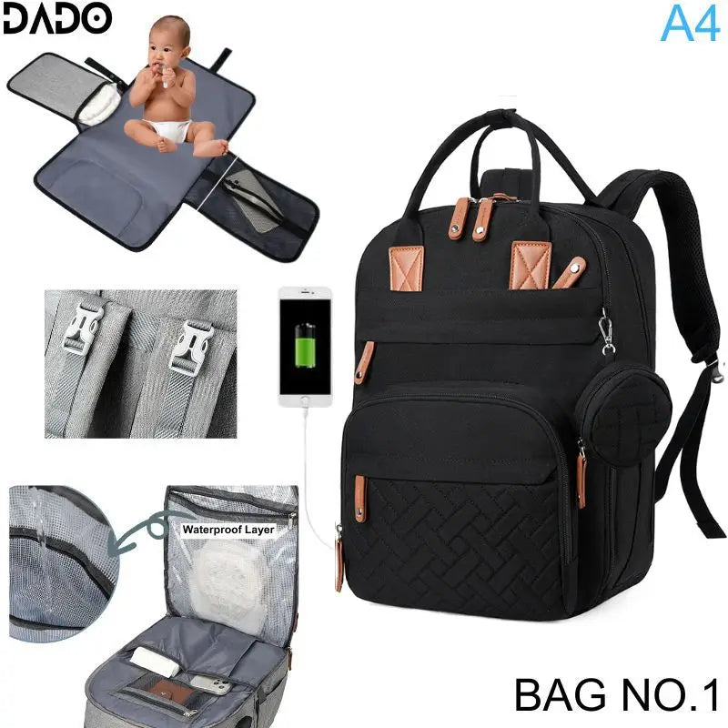 Diaper Bag Backpack with Changing Station - Travel Nappy Bag - MamaNest