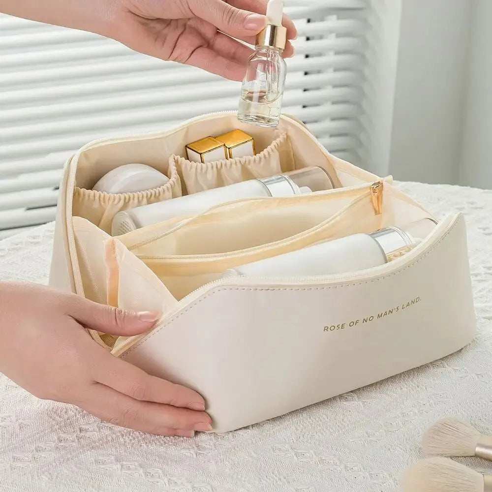 Women Luxury Makeup Organizer Bag Cosmetic Toiletry Kit Case Toiletry Pouch with Zip Lady Storage Box for Cosmetics Toiletries