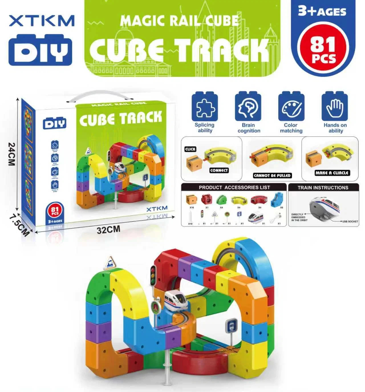 Magic Track Train Set 51/118 Pieces - Educational Rail Car Toy - MamaNest