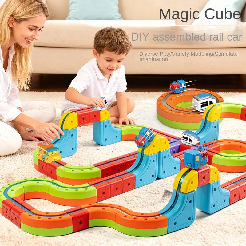 Magic Track Train Set - DIY Building Block Railway Toy - MamaNest
