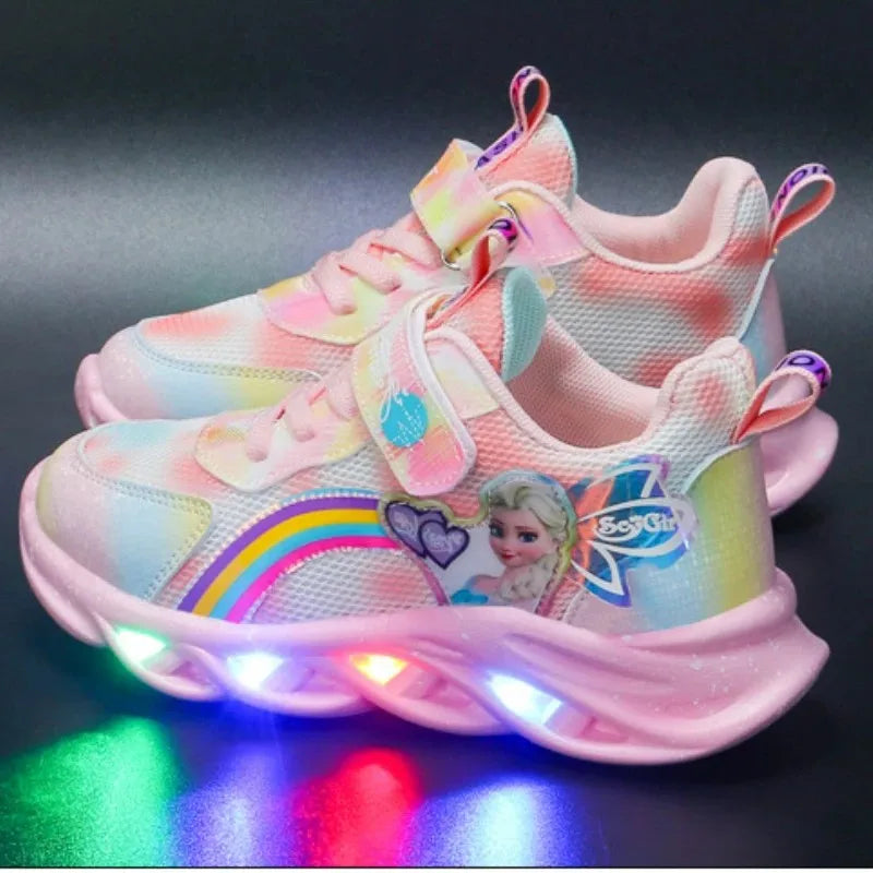Girls LED Light-Up Sneakers - Disney Princess Shoes - MamaNest
