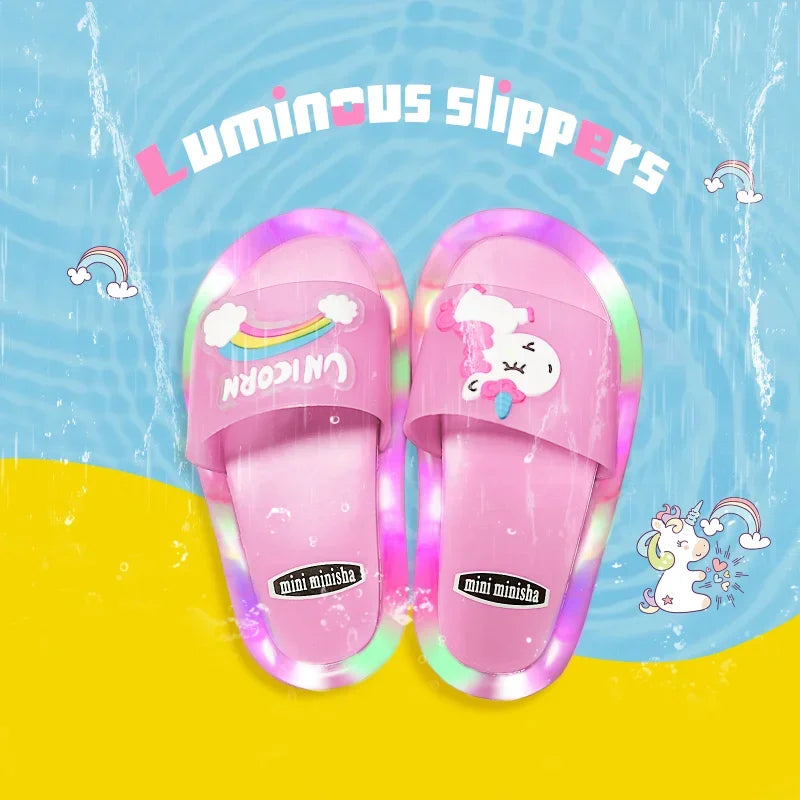 Kids Light-Up Slippers - Unicorn & Animal Cartoon Design - MamaNest