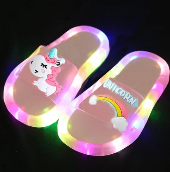 Kids Light-Up Slippers - Unicorn & Animal Cartoon Design - MamaNest