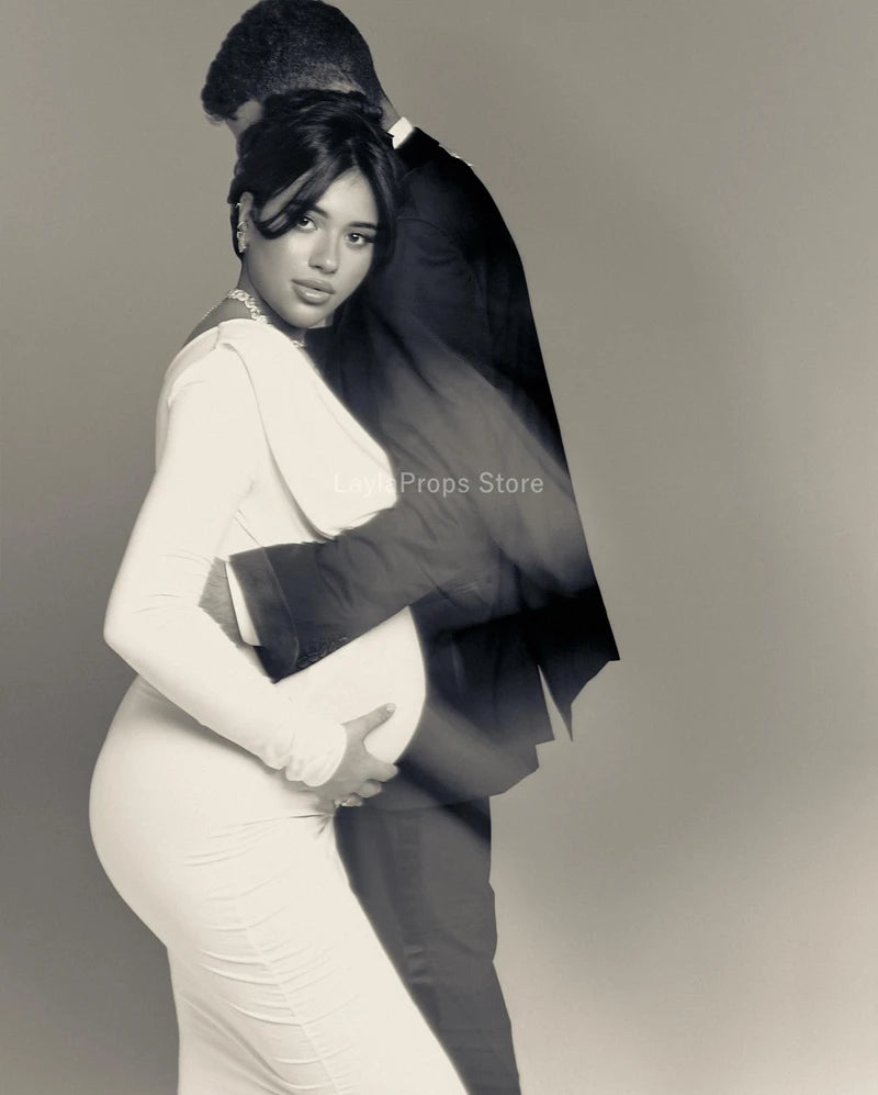 One Shoulder Maternity Dress - Bodycon Photography & Party Dress - MamaNest